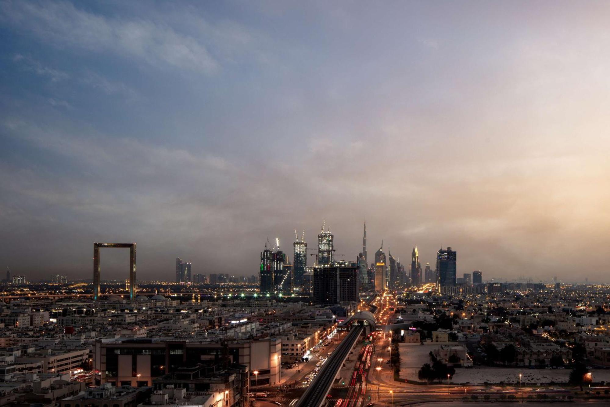 Doubletree By Hilton Dubai M Square Hotel & Residences Exterior photo Riyadh skyline